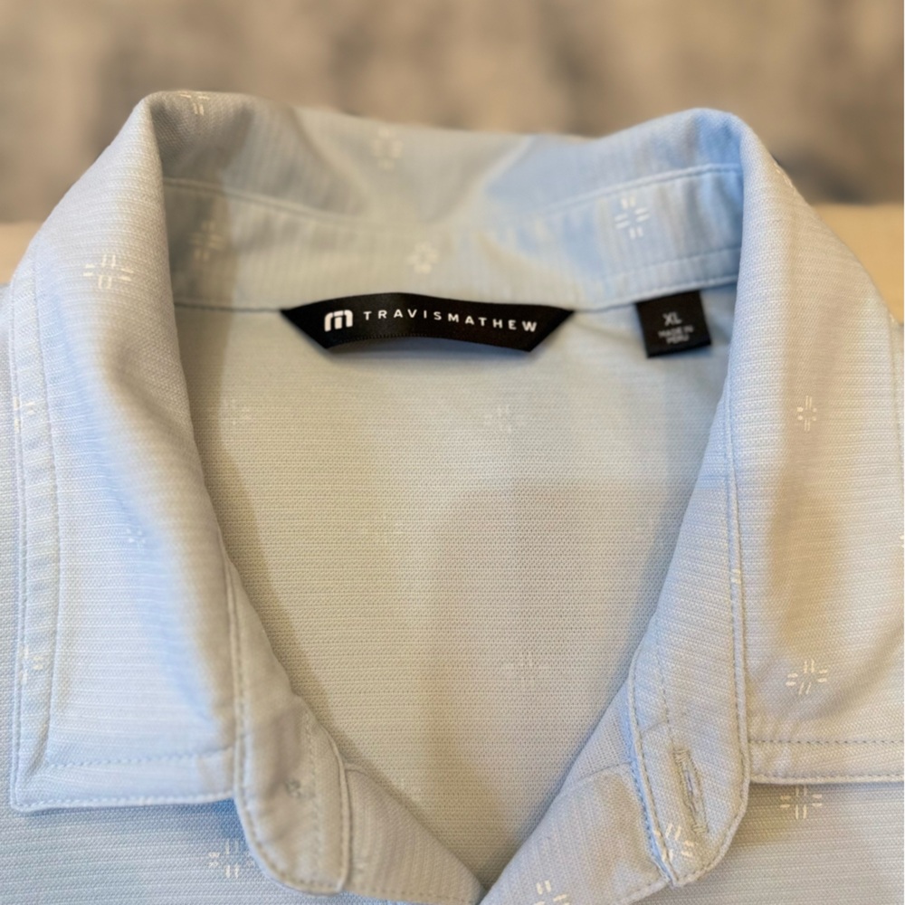 Travis Mathew Sky Blue Polo Shirt - Picture 3 of 8